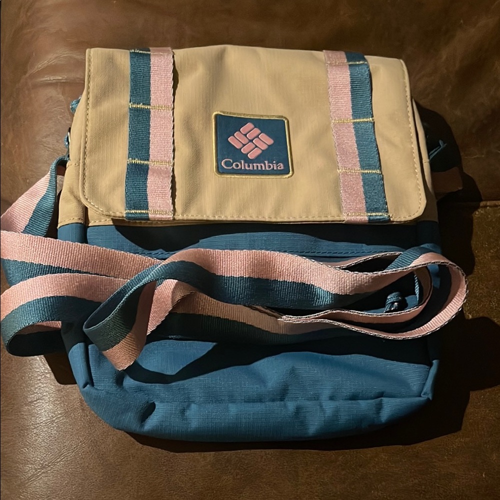Columbia Blue and Tan Backpack Durable Canvas - Picture 4 of 4